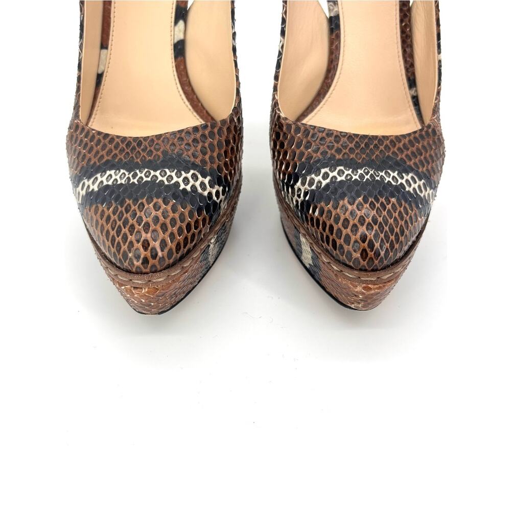 Prada SS 2009 Snakeskin Platform Slingback High Heel Pumps 36.5 - Picture 7 of 10